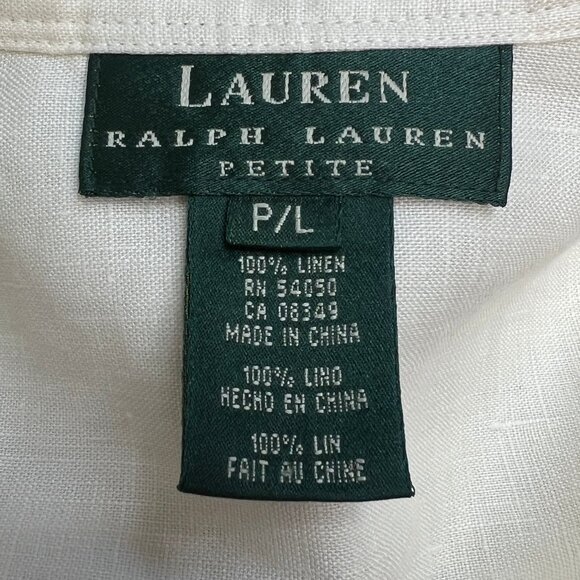 Vintage 100% Linen Ruffle Lace Cottagecore Whimsigoth Victorian Shirt Blouse Top - Picture 5 of 9